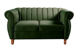 Sofá 2 Lugares Chesterfield Sofá Realeza Vintage - Veludo Verde