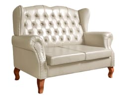 Sofá 2 lugares Imperador Chesterfield Sofá Vintage Capitonê - Couríssimo Bege