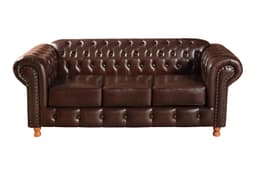 Sofá 3 Lugares Chesterfield Capitonê Luís Xv Confortável - Couríssimo Café