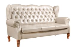 Sofá Imperador 3 Lugares Chesterfield Decoração Retrô Vintage - Courissimo Bege