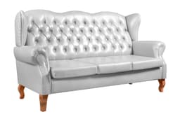 Sofá Imperador 3 Lugares Chesterfield Decoração Retrô Vintage - Courissimo Branco