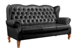 Sofá Imperador 3 Lugares Chesterfield Decoração Retrô Vintage - Courissimo Preto