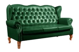 Sofá Imperador 3 Lugares Chesterfield Decoração Retrô Vintage - Courissimo Verde