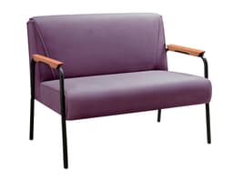 Sofá Namoradeira 2 Lugares Jade Com Apoio De Braço Madeira/metal - Veludo Roxo