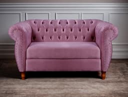 Sofá Nobreza 2 Lugares Cor:Veludo Roxo 380