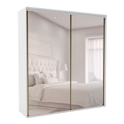 Guarda-Roupa Casal com Espelho Luminum 2 Portas 3 Gavetas Branco