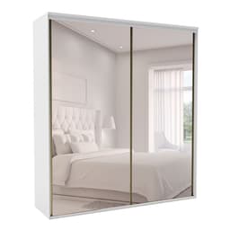 Guarda-Roupa Casal com Espelho Luminum 2 Portas 6 Gavetas Branco