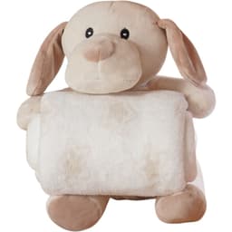 Bichinho de Pelúcia Carinhoso New com Manta Bebê 100x75cm Cachorrinho