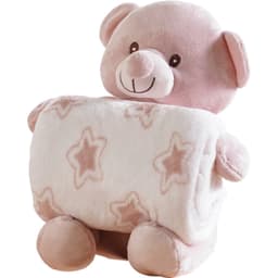 Bichinho de Pelúcia Carinhoso New com Manta Bebê 100x75cm Ursinho