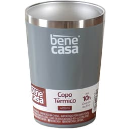 Copo Térmico para Bebidas Sem Tampa 400ml Cinza