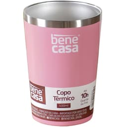 Copo Térmico para Bebidas Sem Tampa 400ml Rosa