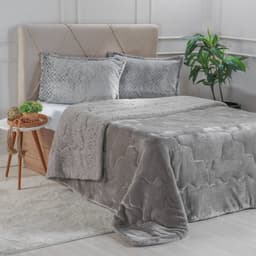 Edredom Sherpa Casal Dupla Face 180x220cm Rock