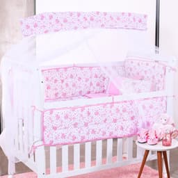 Edredom de Berço Malha 100% Algodão Antialérgico 95x140cm Elefantinho Rosa