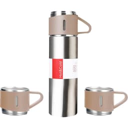 Garrafa Térmica com Xícara 500ml 12 Horas Quente ou Frio Bege