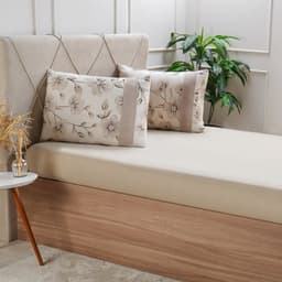 Jogo de Cama Casal Malha 3 Pçs Bella Cama New 138x188cm Bege