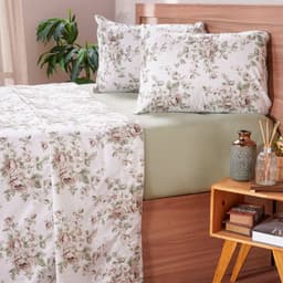 Jogo de Cama Queen Cotton Touch 4 Peças 158x198x35cm Elis