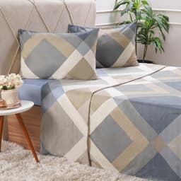 Jogo de Cama Queen Cotton Touch 4 Peças 158x198x35cm Modena