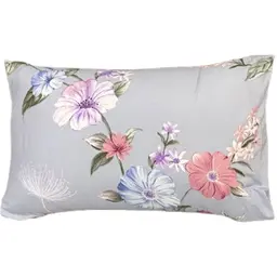 Jogo de Fronha Microfibra Estampada 47x70cm Lilás Flores