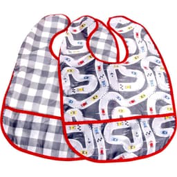 Kit 2 Babador Impermeável com Bolso Cata Migalha Vermelho