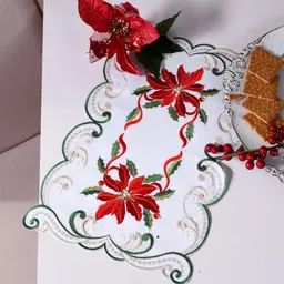 Kit 4 Americano Mesa Posta Natalina Bordada 35x45