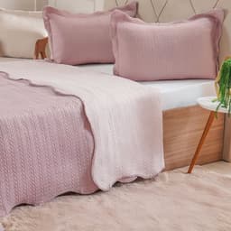 Kit Cobre Leito Casal Ultra Lisse Lisa New 210x230cm Mauve