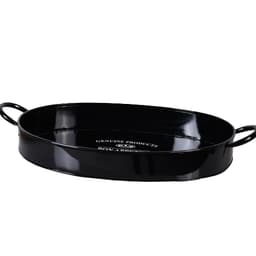 Kit Coqueteleira e Bandeja Oval Classic Black 39x25x5,5 Aço Galvanizado Bene Casa