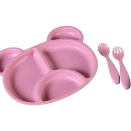 Kit de Alimentação 3 Peças Fibra de Bambu  Rosê
