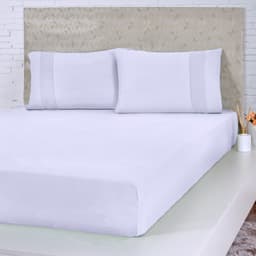 Lençol Solteiro Bella Cama Malha 100% Algodão 88x188x30cm Branco