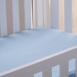 Lençol de Berço com Elástico Malha 100% Algodão 125g/m² 70x130x15cm Azul