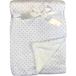 Manta Baby Oportunity Dupla Face Flannel e Sherpa 75x100cm Branco/Cinza