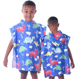 Poncho de Praia Kids com Capuz Kids Dino Azul