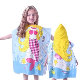 Poncho de Praia Kids com Capuz Kids Sereia