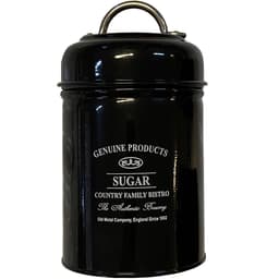 Pote Classic Black Açucar Aço Esmaltado com Tampa 900ml Preto