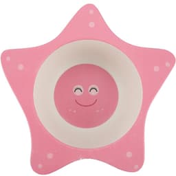 Prato Decorado para Bebê Fibra de Bambu Rosa