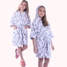 Roupão Infantil Malha Felpudo com Bolsos e Capuz