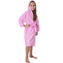 Roupão Liso Infantil Malha Felpudo com Bolsos e Capuz