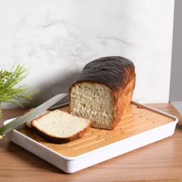 Tabua de Pão Migalheiro Bambu 32x23x4cm