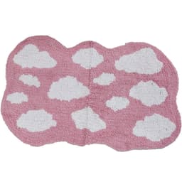 Tapete Quarto Infantil 60x100cm Rosa Nuvem