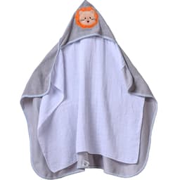 Toalha com Capuz Aplique e Forro em Fralda Toque Suave