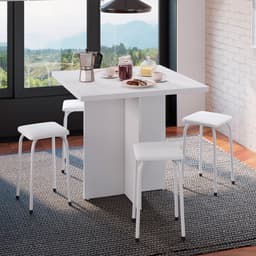 Conjunto de Mesa de Cozinha com 4 Lugares Verona Branco