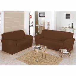 Capa de Sofá Coladinha Malha Gel 02 e 03 Lugares Tabaco - Bordados Ricardo