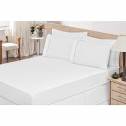 Lençol Avulso Peça Solteiro C/ Elástico Percal Branco - Bordados Ricardo