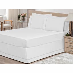 Saia P/ Cama Box Solteiro 01 Peça Branco - Bordados Ricardo