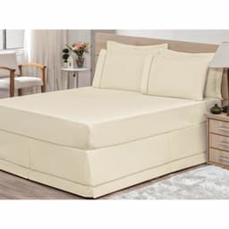 Saia P/ Cama Box Solteiro 01 Peça Palha - Bordados Ricardo