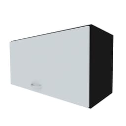 Armário Aéreo KitCubos 1 Porta Preto e Cinza Cristal