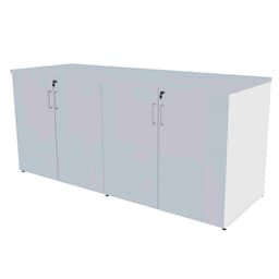 Armário de Escritório Corp 4 PT Branco e Cinza Cristal