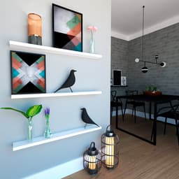 Conjunto com 3 Prateleiras Ardo Branco 100 cm