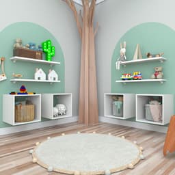 Conjunto com 4 Nichos e 4 Prateleiras Harte Branco