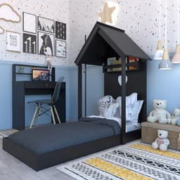 Conjunto de Cama com Escrivaninha KitCubos Preto