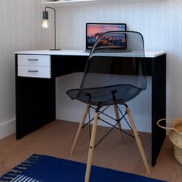 Conjunto de Mesa com Gaveteiro de Escritório Arvo Preto e Branco